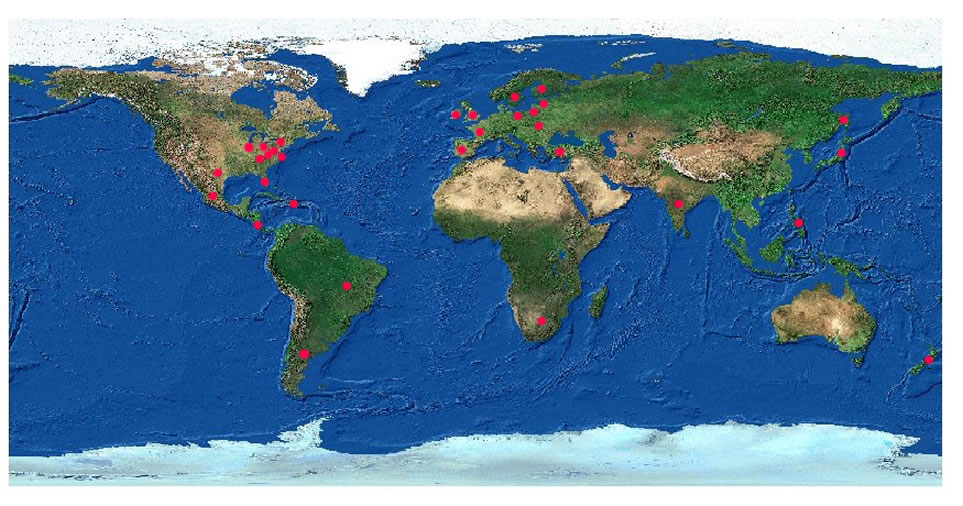 Map of International Research Collaborators